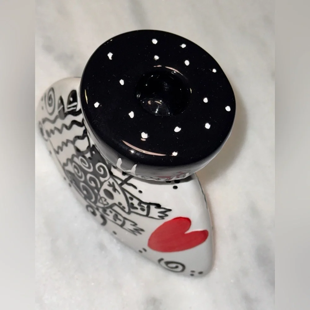 Joanna Delomba With Love Pop Art Set of 2 Ceramic Candle Stick Holders
